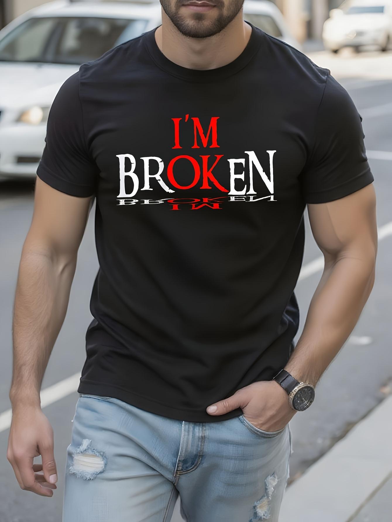 IM BROKEN Graphic Tshirt Graphic Black Tshirt L
