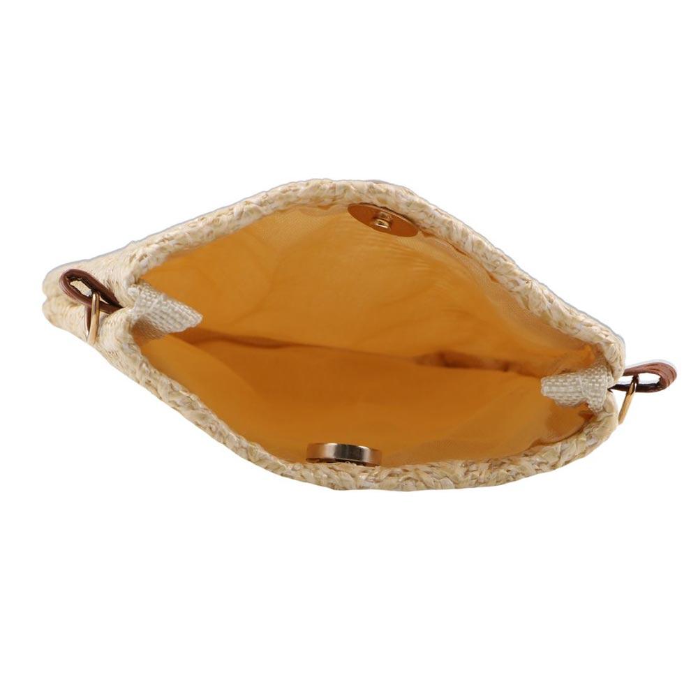 Fashion Summer Bohemia Ladies Straw Messenger Bag Crossbody Bag Single Shoulder Phone Pocket