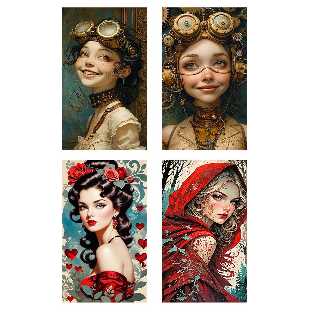 

FE# Полная вышивка Эко-хлопковая нить 11CT Напечатанная Девочка Набор для вышивки крестом Искусство