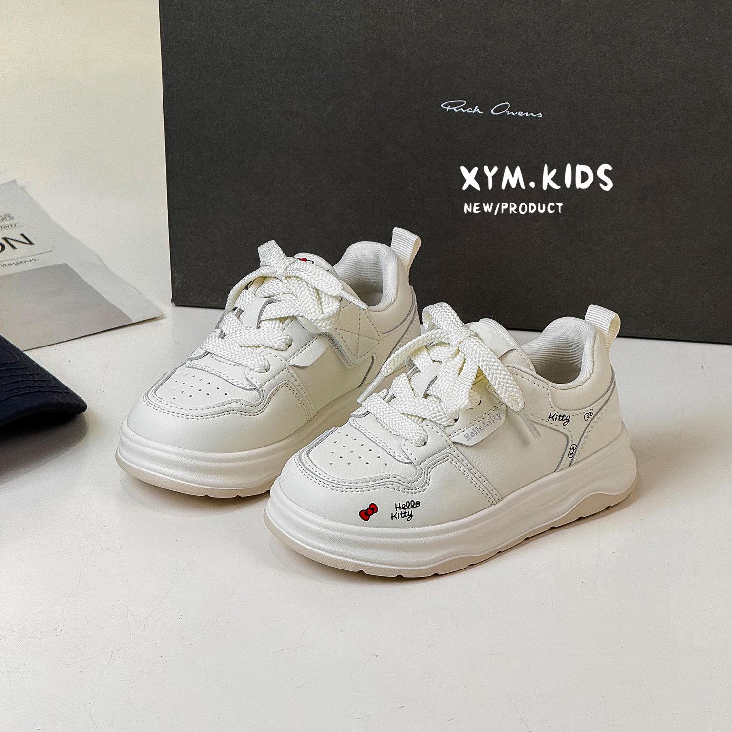 

Весна 2026 Корейський Стиль Дитячі Мультяшний Кіт Повсякденне Біле Взуття Size 26 білий