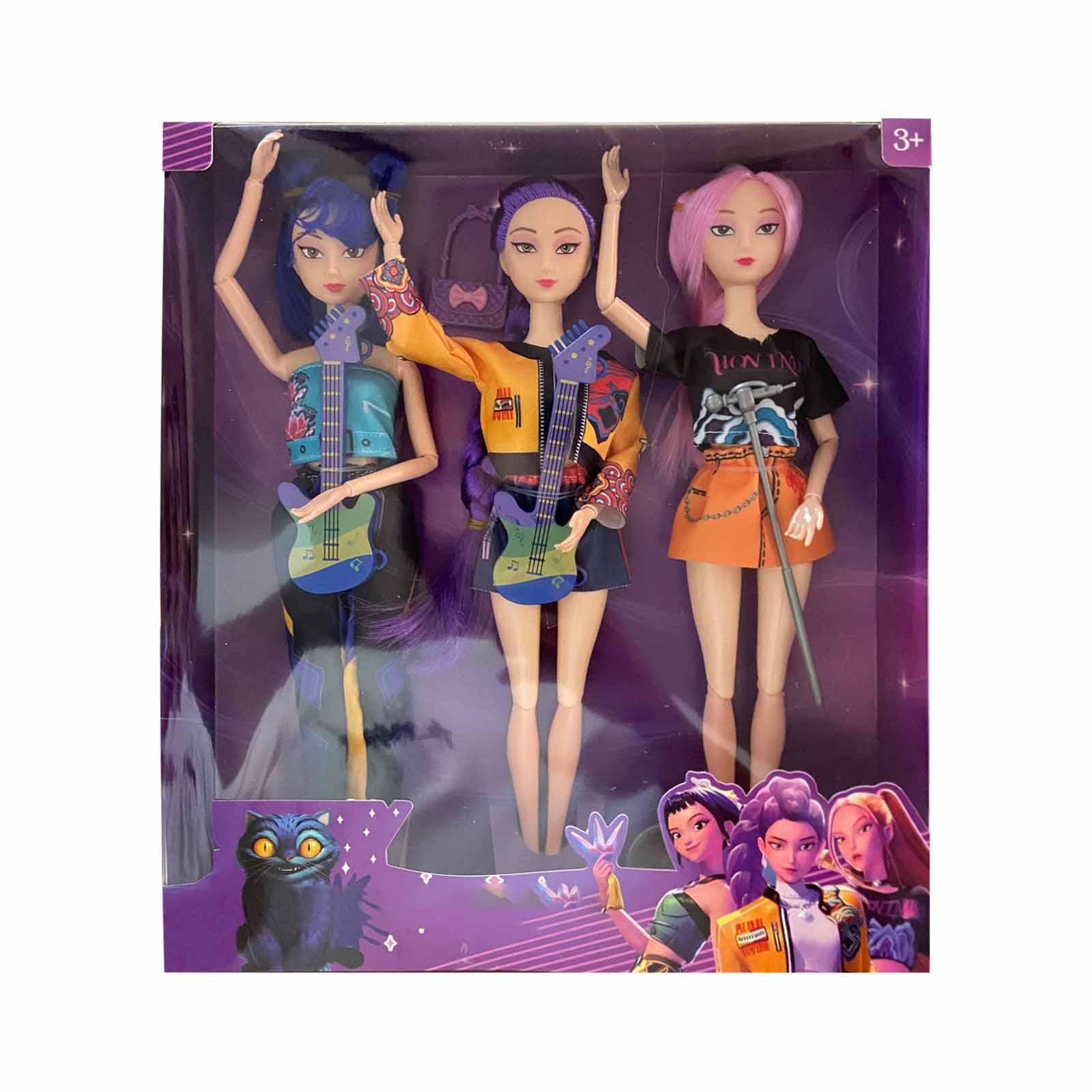 

11 5 Inch Articulated Action Doll Set with Accessories Includes Musical Instruments and Microphone for Collectible Display or Play One Size