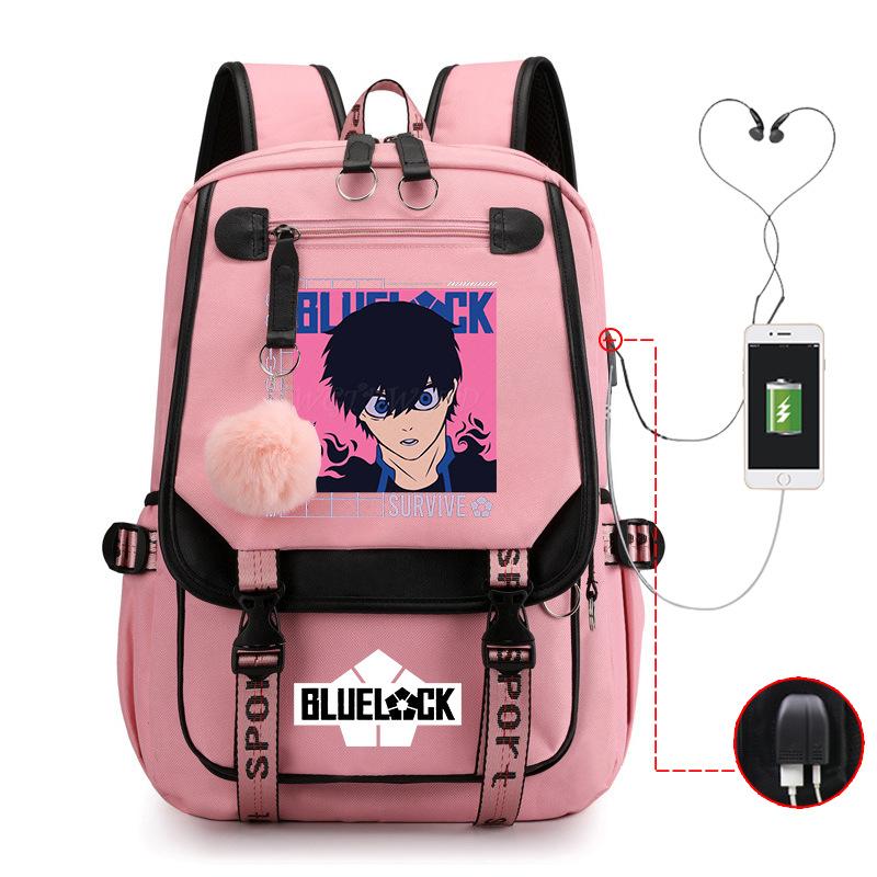 Anime Peripheral Teen Trend Backpack Multifunctional Usb Casual Student School Bag