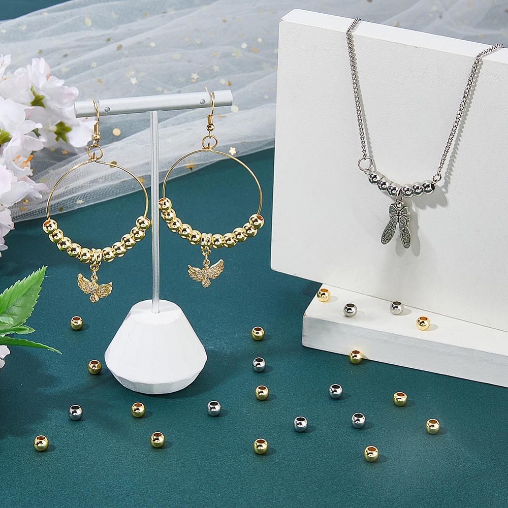 1set 100pcs 2 colors Stainless Steel Beads Rondelle Golden & Stainless Steel color 6x4.5mm Hole: 3mm 50pcs/color