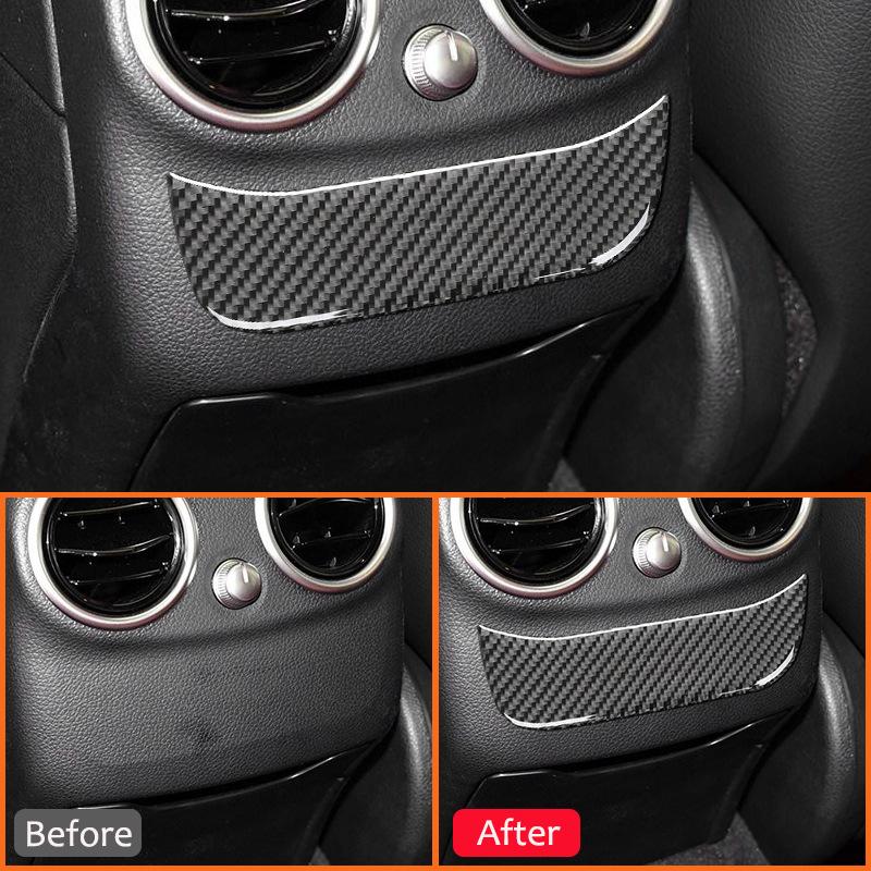 Carbon Fiber Car Rear Air Outlet Panel Trim Cover Decoration Interior Sticker For Mercedes Benz 2016- C Class GLC W205