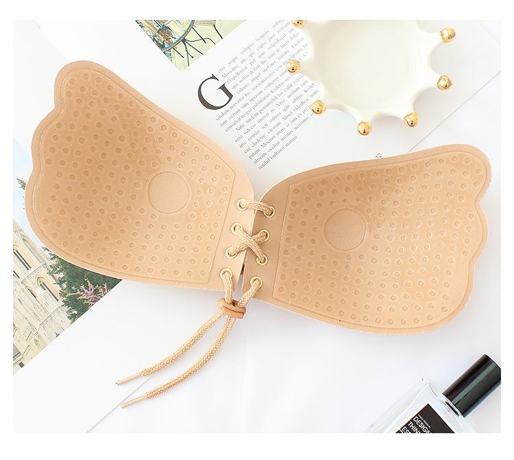 Breathable Drawstring Winged Invisible Bra with Bio-Silicone Nipple Covers for Weddings