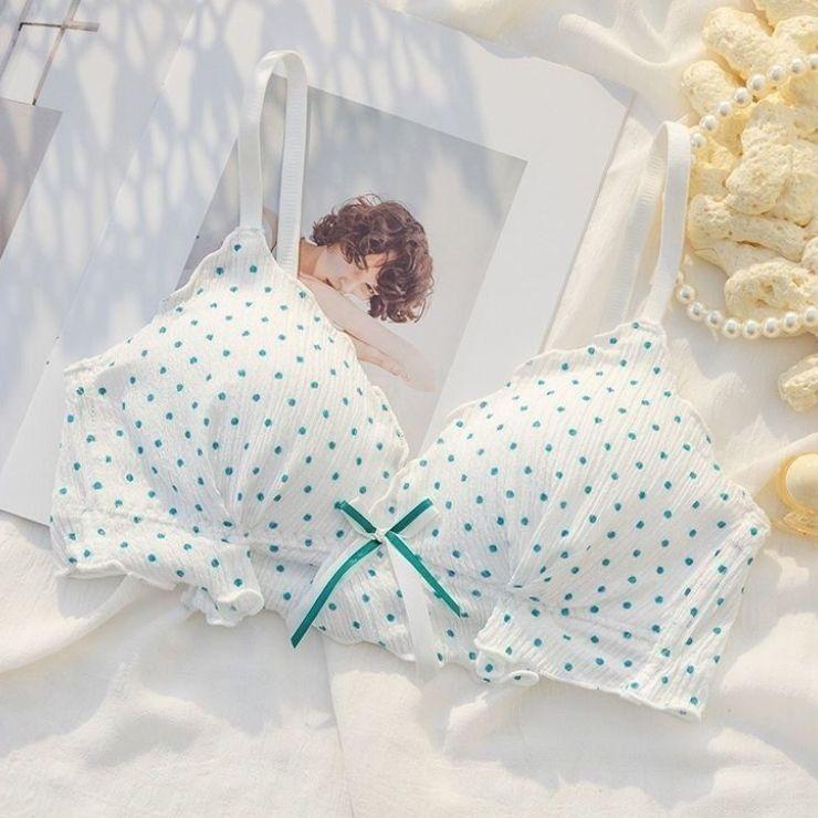 

Women Bras Cute Dot Backless Breathable Female Underwear Soft Lingerie Fashion Women s Underwear Lingerie 34/75AB