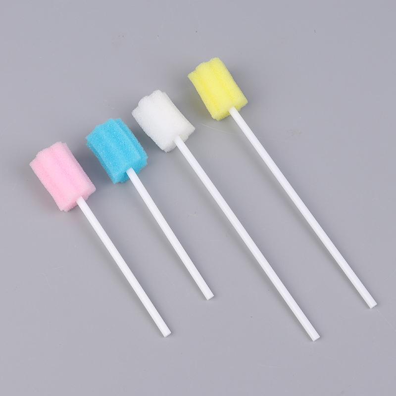100 ks tamponů na čištění zubů s houbičkou na čištění hlavy, jednorázové tampony na péči o ústní dutinu