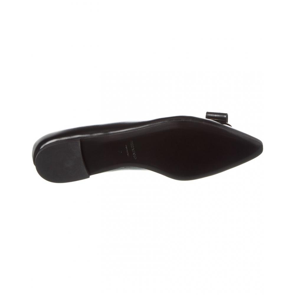 Salvatore Ferragamo Ferragamo Zea Leather Flat Black