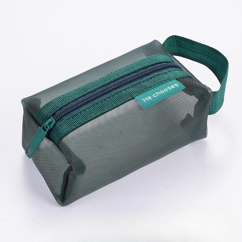 

1pc Large Capacity Transparent Nylon Coin Purse - Three-dimensional Square Mesh Key Bag Card Bag Storage Bag