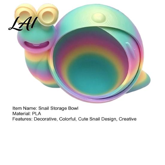 Portable Trinket Bowl 3D Printed Colorful Snail Storage for Small Items Creative Desktop Organizer Modern Home Solution with Hollow Spiral