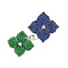A retro-style hollowed-out blue lotus lock ring with a fashionable open ring featuring blue enamel craftsmanship