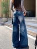 2025 Trending Hong Kong Micro-Flare Jeans: Washed, Distressed, High-Waisted, Loose, Retro Wide-Leg Style