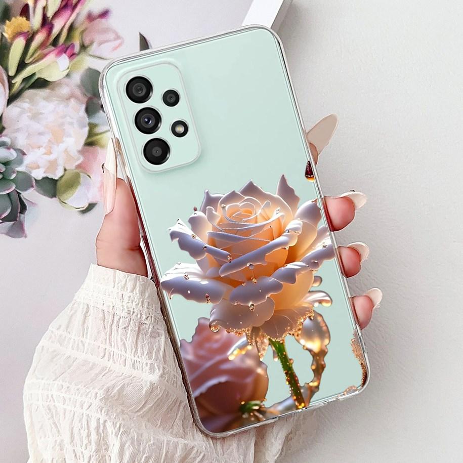 Case For Samsung Galaxy A23 A33 A53 A73 5G Cover Popular Flower Bowknot Soft Silicone Phone Case For Samsung A53 5G A536B Bumper
