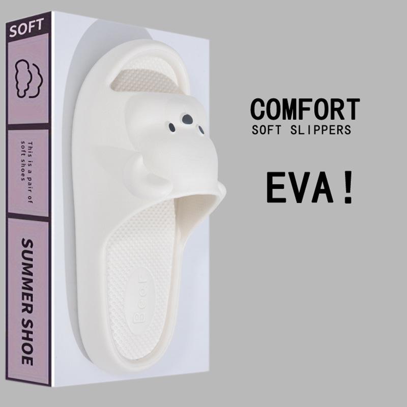 Children's Home Parent-child Cool Slippers Summer Cartoon Bear Girls and Boys Non-slip and Odorless Indoor EVA Shoes TEMU