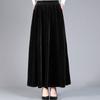 Golden Velvet Elastic Skirt A-shaped Skirt, Women's Large-size High-end Dance Skirt, High Waist and Thin Versatile Long Skirt