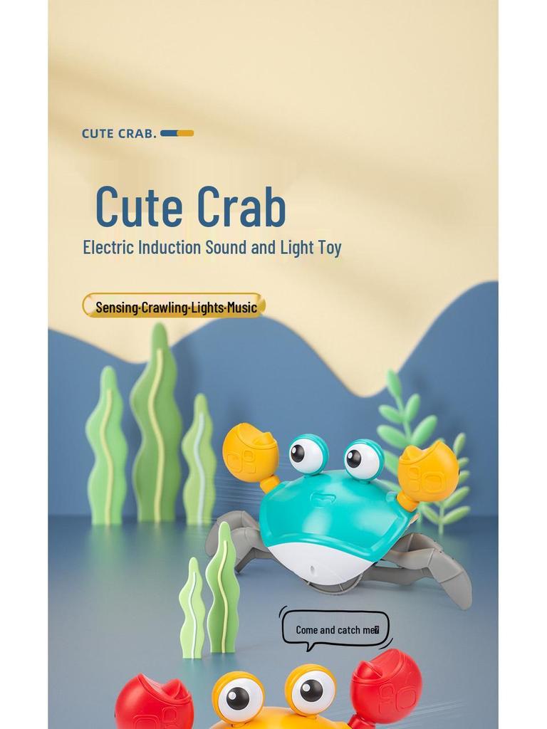 Cross-Border Children's Electric Crawling Crab Toy with Obstacle Avoidance
