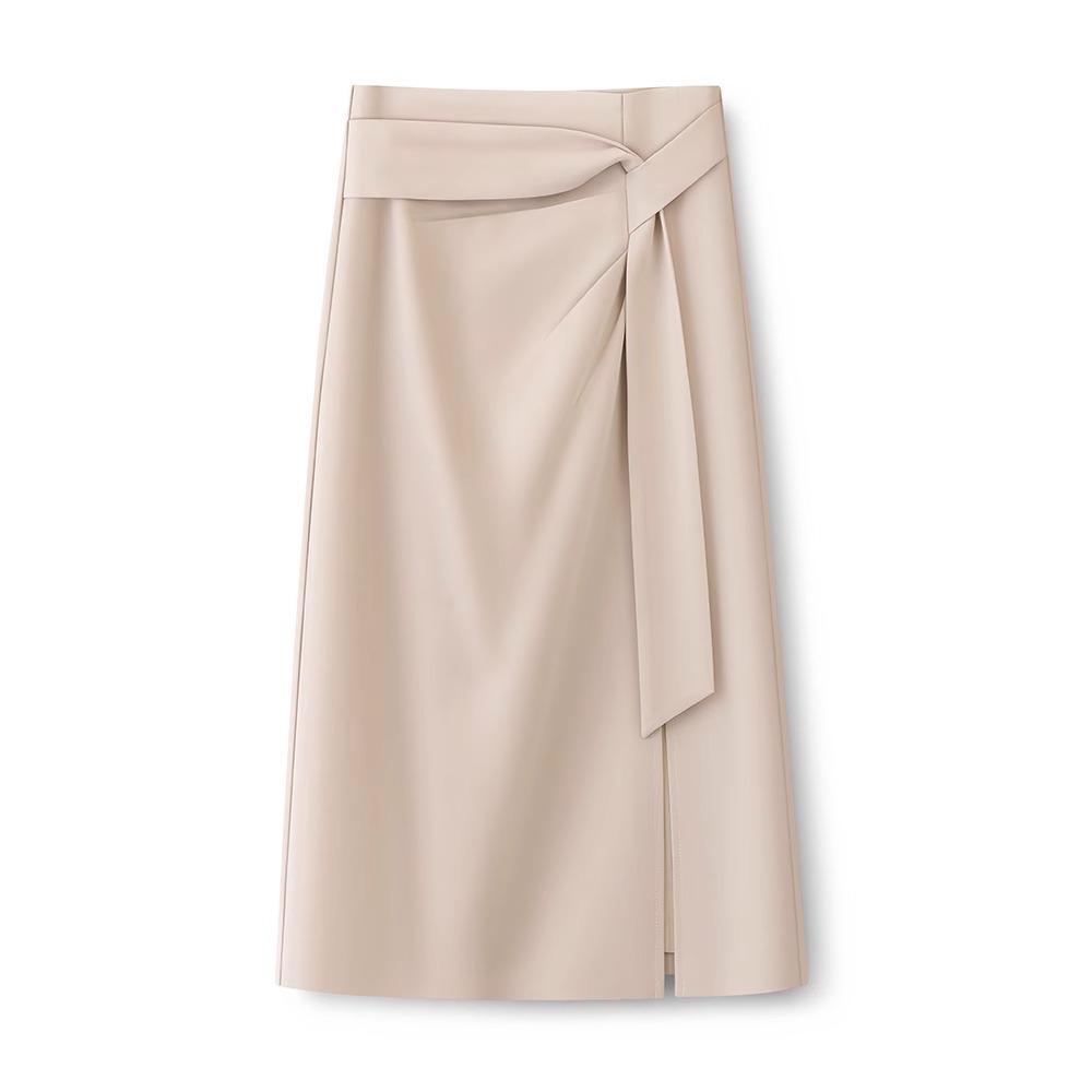 Elegant & Versatile Irregular Slit Midi Skirt for Women - Spring/Summer 2025