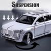 1:24 Scale HongQi E-HS9 L5 Toy Model Car Metal Diecast Light Sound Pull Back Doors Opened Vehicles Models Kids Holiday Gifts