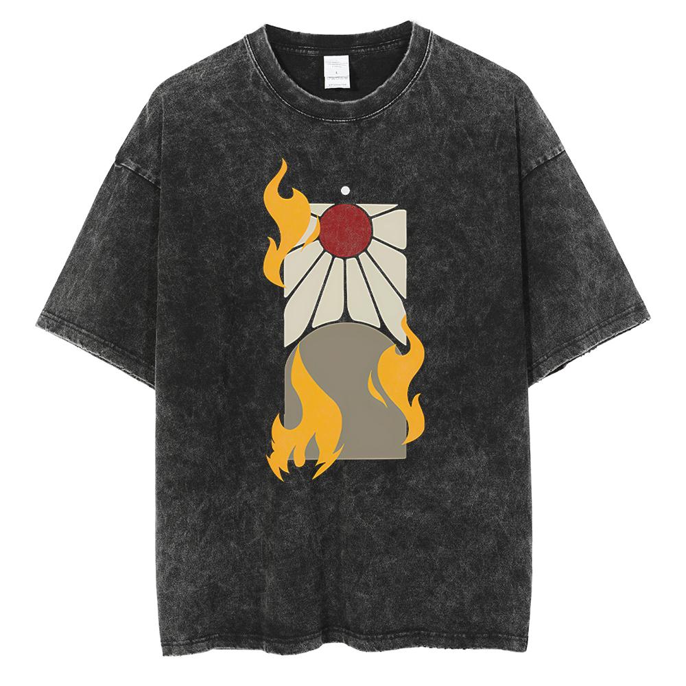 Anime Demon Slayer Kamado Tanjirou Printed T Shirt Men Women Washed Cotton Tshirts Manga Casual T-shirt Harajuku Male Tops