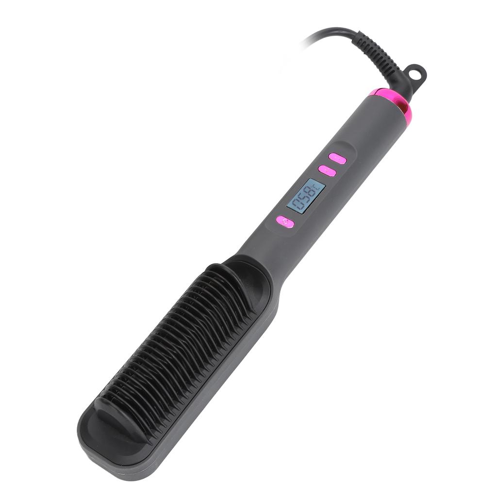 Hair Straightener Brush 3D Teeth Multi Temp Modes PTC Uniform Heating Negative Ion Auto Off Straightening Comb