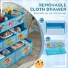 3-Tier Kids Storage Unit with 9 Non-Woven Fabric Boxes for Toys, Books, for Bedroom, Nursery, Blue