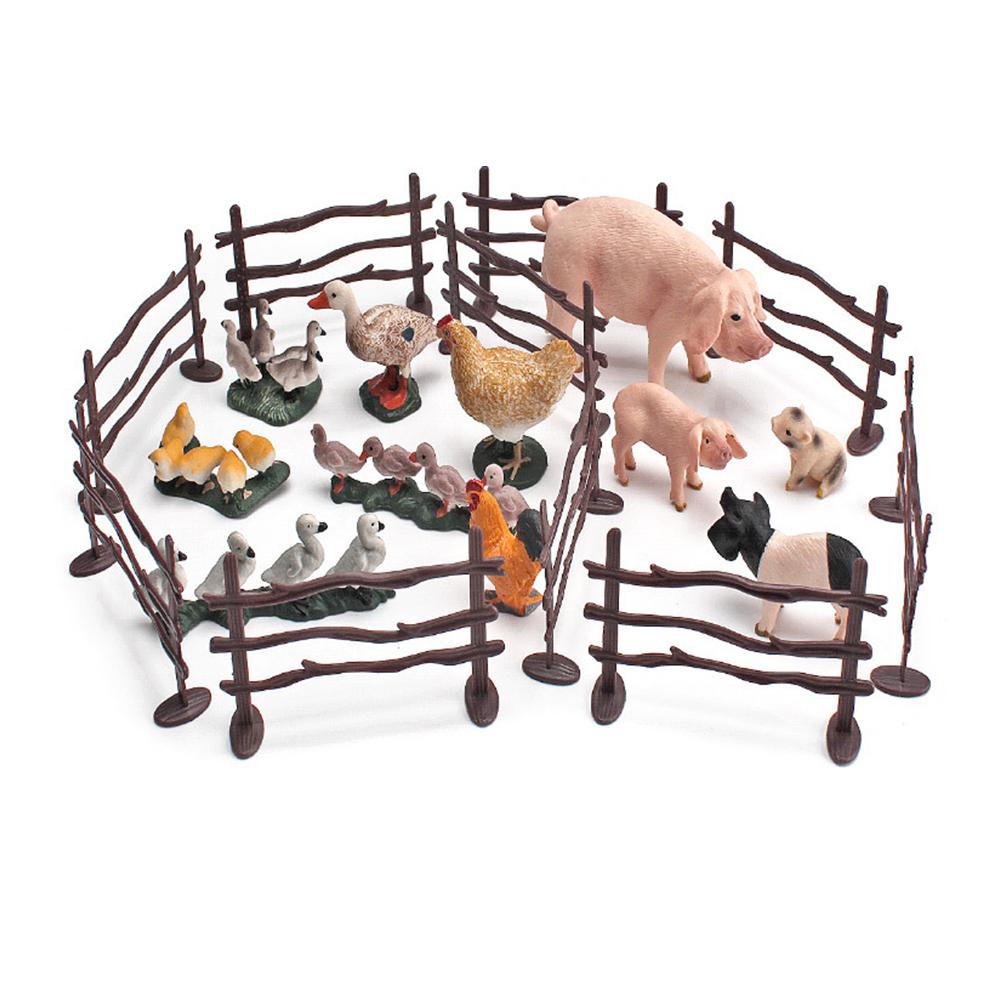 10PCS Simulation Play Vegetable Fence Cow Farm Ranch Model Fence Pasture Panel Gates Animals Home Decoration Miniature Model