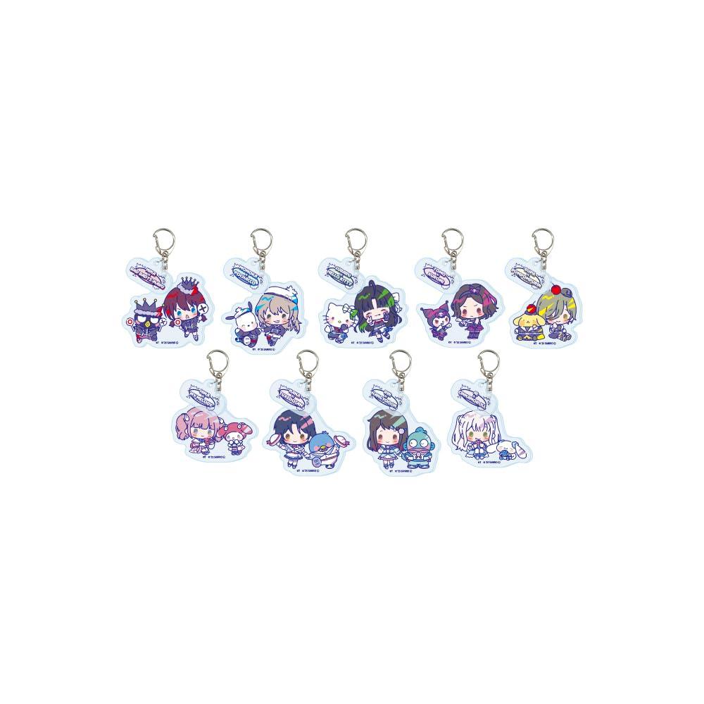 

Girls Band Cry x Персонажи Sanrio 02 Мини-дизайн персонажей [Иллюстрация-коллаборация] Акриловый брелок с деталями Полный набор (Коробка из 9)