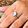 Rainbow Moonstone Ring , Blue Fire Moonstone Ring, Handmade Sterling Silver Ring , Christmas Gift for Her, Promise Ring , Anniversary Ring