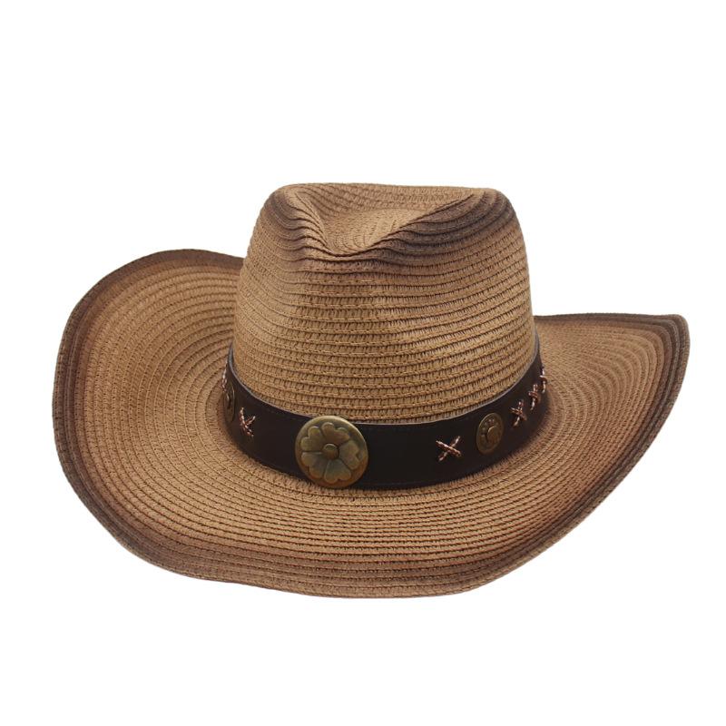 Four-Leaf Flower Accessories Straw Hat Women And Men Summer Outdoor Travel Shading Mountaineering Western Cowboy Straw Hat