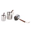 Practical Coffee Pots Milk Frothing Pitcher Stainless Steel Coffee Pots With Wood Handle For Home Cafe Use