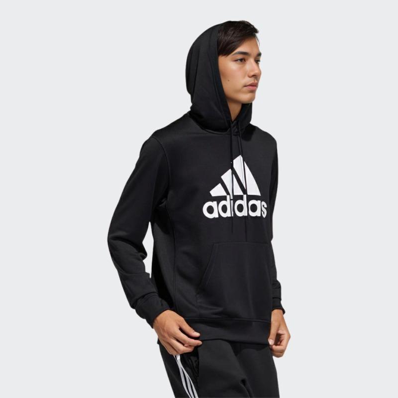 adidas Pánská mikina s kapucí a velkým potiskem loga Černá GN0827