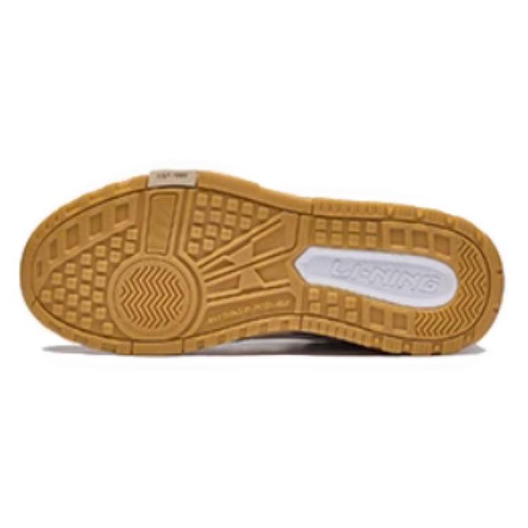New LiNing Wave MID Cushioning Wear Resistant Low Top Skateboard Shoes Men's Beige White Blue AGCT223-4