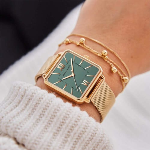 Hannah Martin Women's Watch, Stylish, Classic, Simple, Business Quartz Movement (Gold Green)
