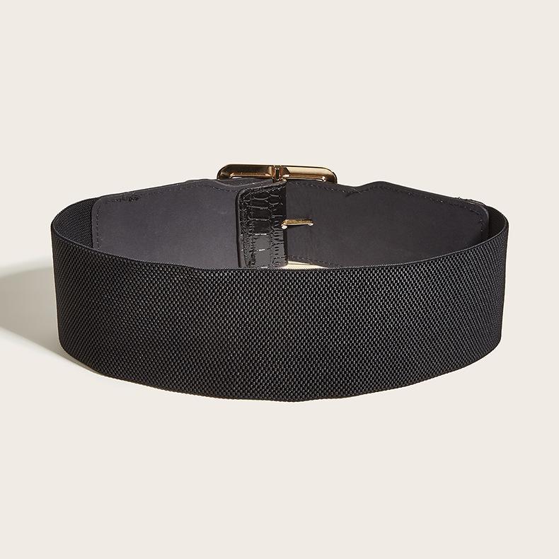 Wind Ladies Wide Belt Retro Elastic Elastic Waist Seal Dress Waist Decoration