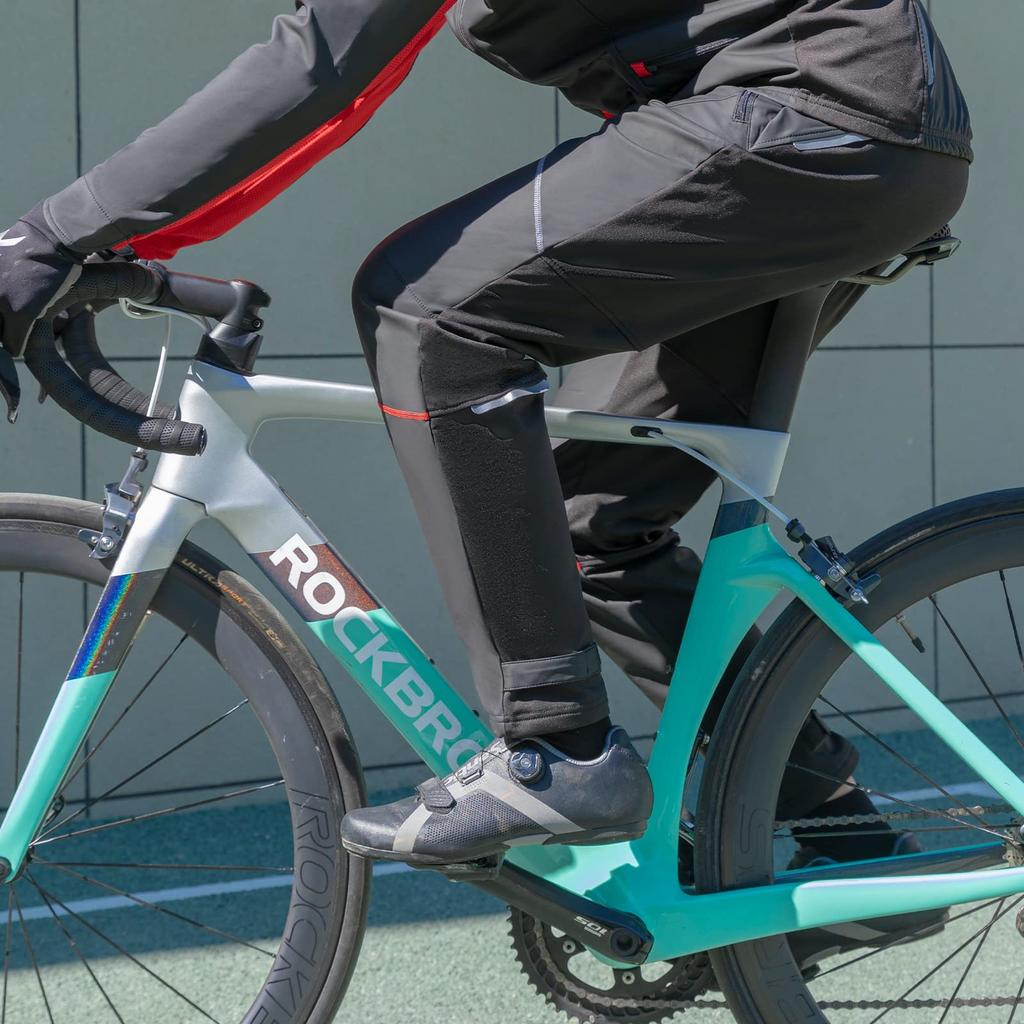 ROCKBROS Long Cycling for and Casual Wear Men's Pants, Autumn/Winter, Fleece-Lined, Windproof, Cold-Resistant, Water-Repellent, Fleece-Lined, Cycling,