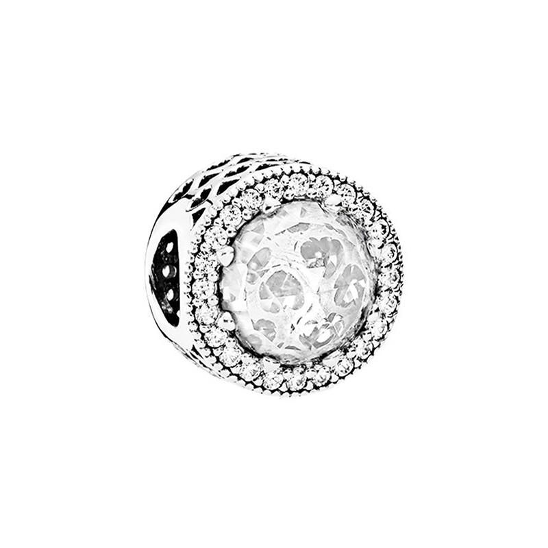 Pandora Shiny Transparent Pendant Women s S # 791725CZ серебряный