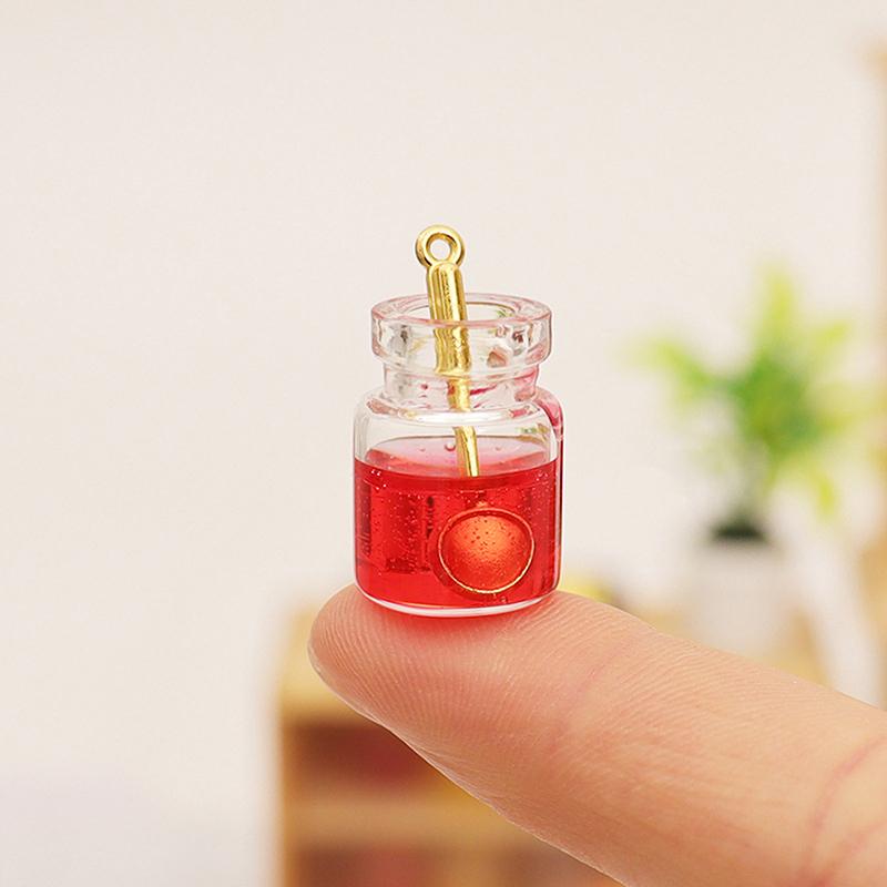 5Pcs 1/1 Dollhouse Simulation Mini Glass Jar Jam Model Dollhouse Kitchen Decoration Dolls House Micro Scene Photo Props