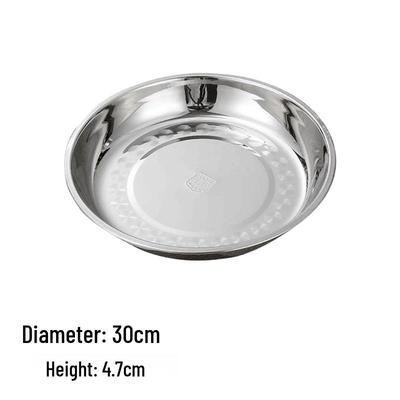 304 Stainless Steel Round Shallow Serving Plate