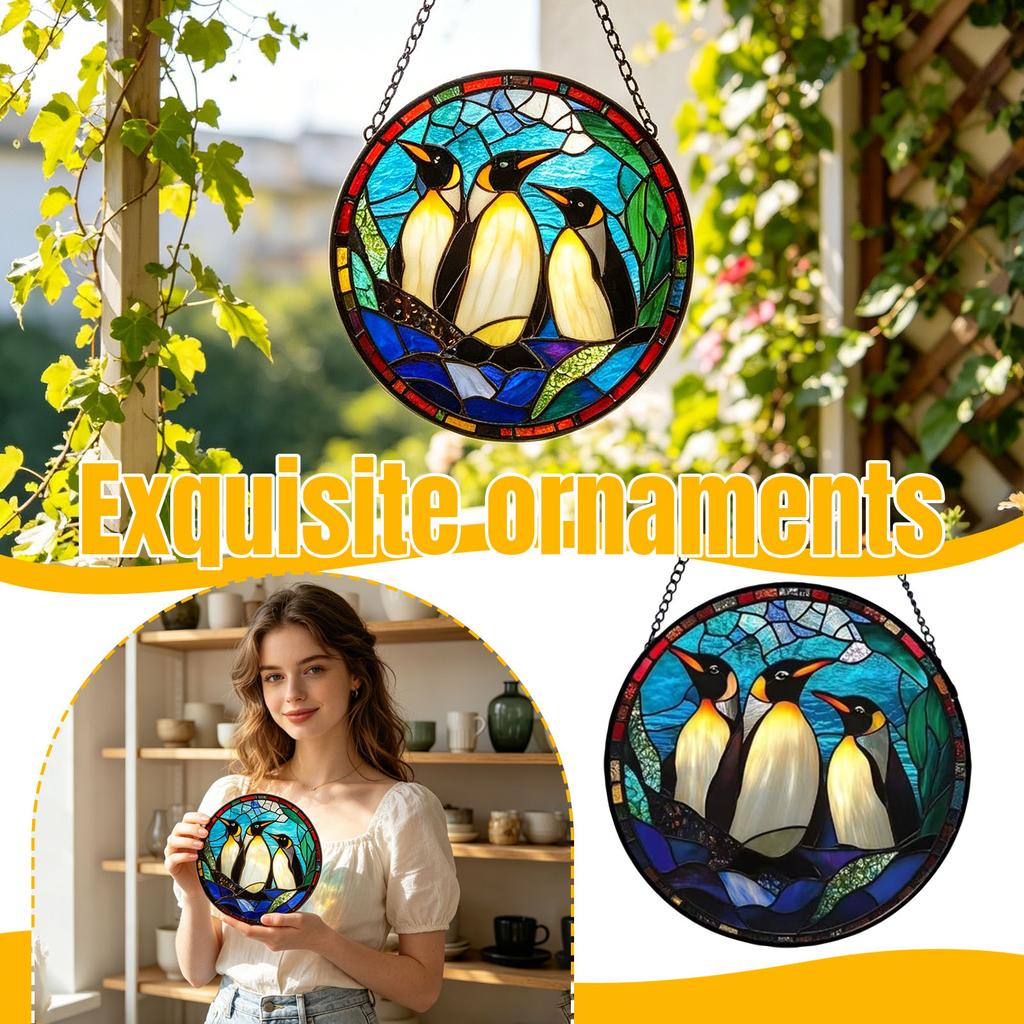 Stained Glass Window Hanging Puzzle Pendants Garden Kitchen Sunroom Home Décor