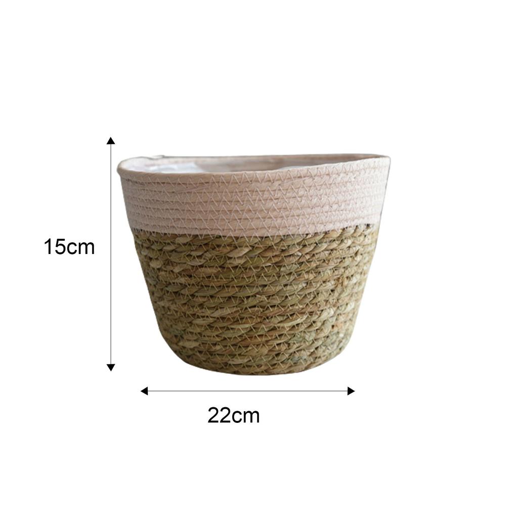 Large Straw Flowerpots Flower Baskets Potted Plants Plants Seaweed Weaving Handmade Crafts Floor Indoor Weaving Baskets FU