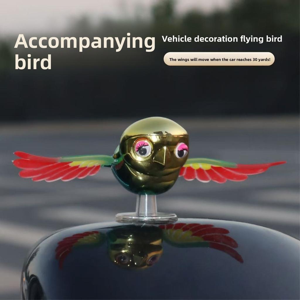 Flying bird motorcycle car creative ornament wind plug-in car decoration simulation bird feng shui ornament