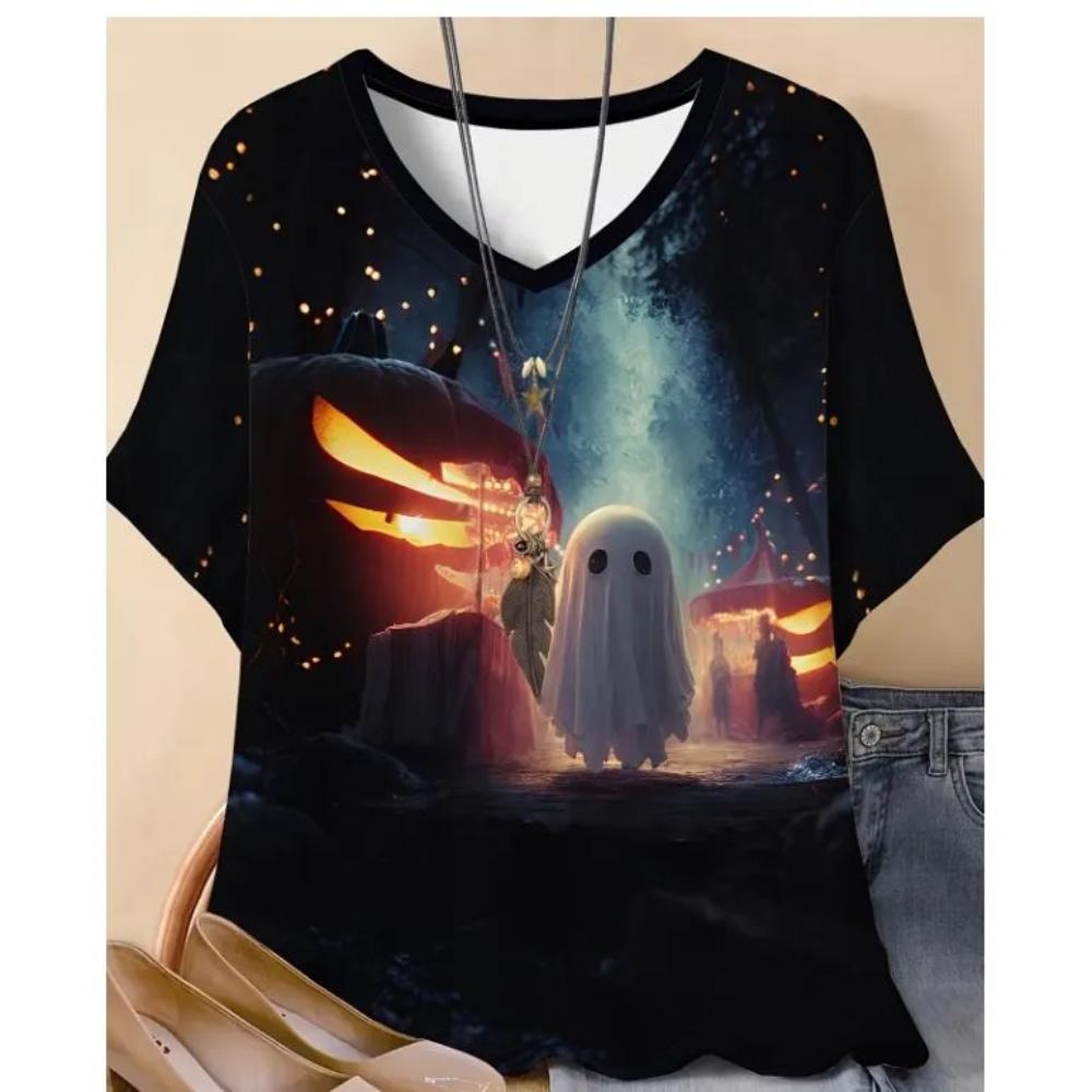 Women s V-Neck Versatile Top Casual Loose Short Sleeve Fashion T-Shirts Women’s S