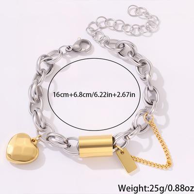 New Cuban Chain Love Bracelet Light Luxury High End Bracelet Jian Jin Love Belt Chain Titanium Steel Does Not Fade Bracelet