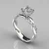 Plated Two-Tone Princess Square Diamond Engagement Ring for Women