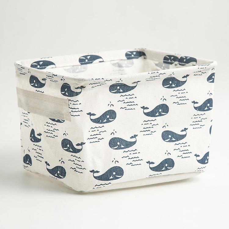 Home Drawer-Type Folding Storage Box Cotton Linen Waterproof Cosmetics Clothing Organizer Basket Balcony Miscellaneous Storage B