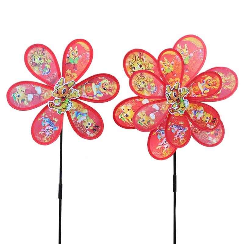 Colorful Cartoon Dragon Wheels Windmill for Children Outdoor Activities and Garden Decoration Kids Windmill Toy Supplies