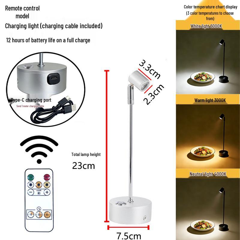 Remote-Controlled Long-Life Charging Spotlights for Jewelry Display Cases