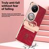 For Huawei Pocket 2 Case Ring Holder Rhinestone Decor PU Leather PC Folding Phone Cover