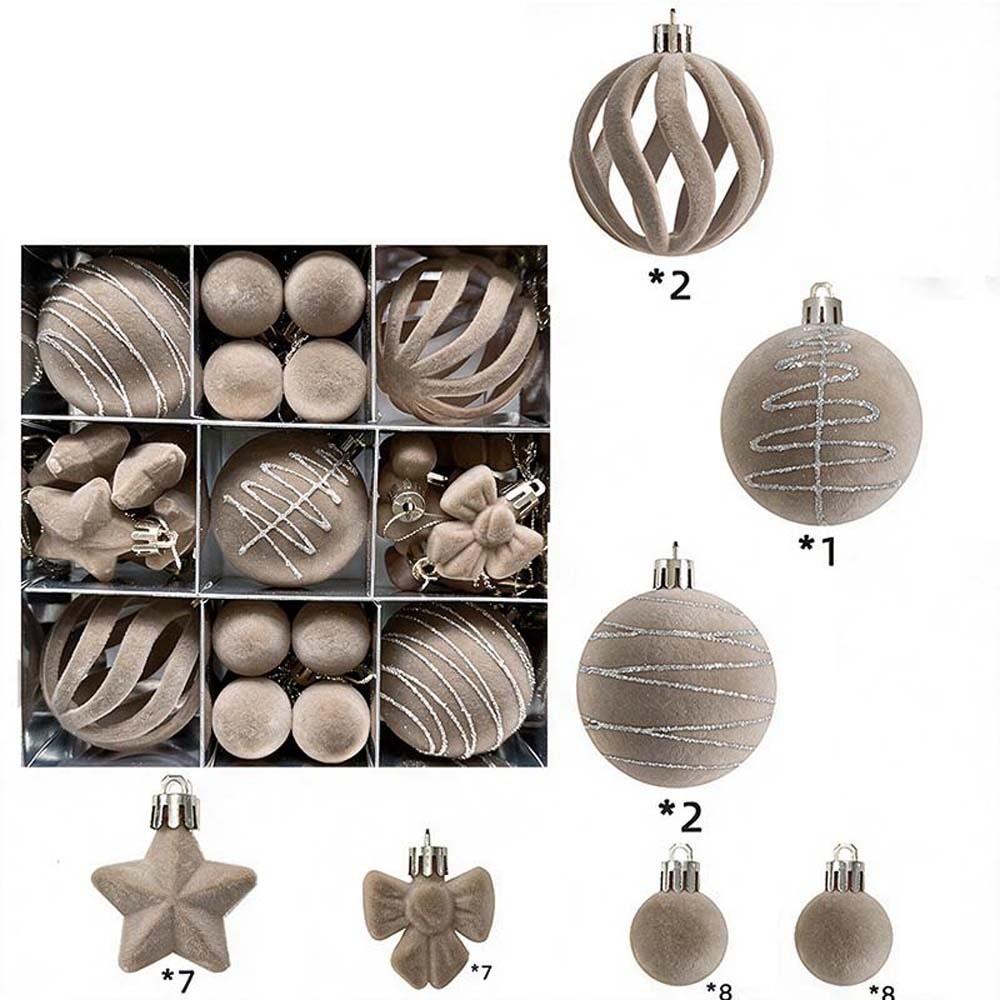 Assorted Xmas Tree Baubles Multicolor Flocked Tree Trinkets Velvet Hanging Spheres Neighbors