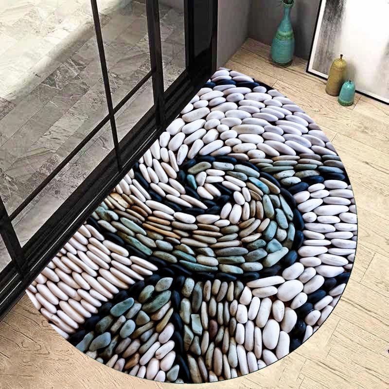 Semi Circular Floor Mat Entrance Door Mat Nordic Minimalist Entrance Carpet Bathroom Anti Slip Mat